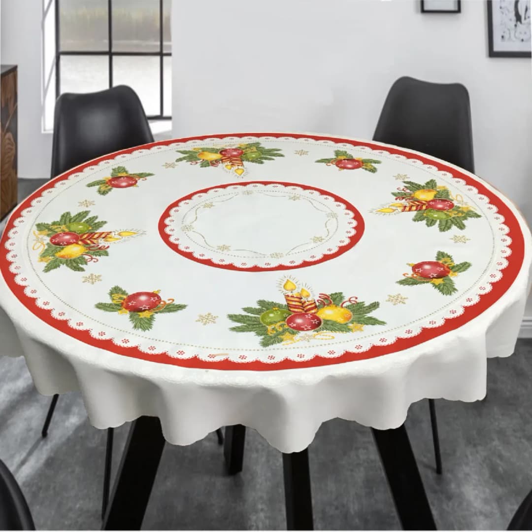 Okrągły obrus świąteczny - Nowoczesny i elegancki na święta 2023